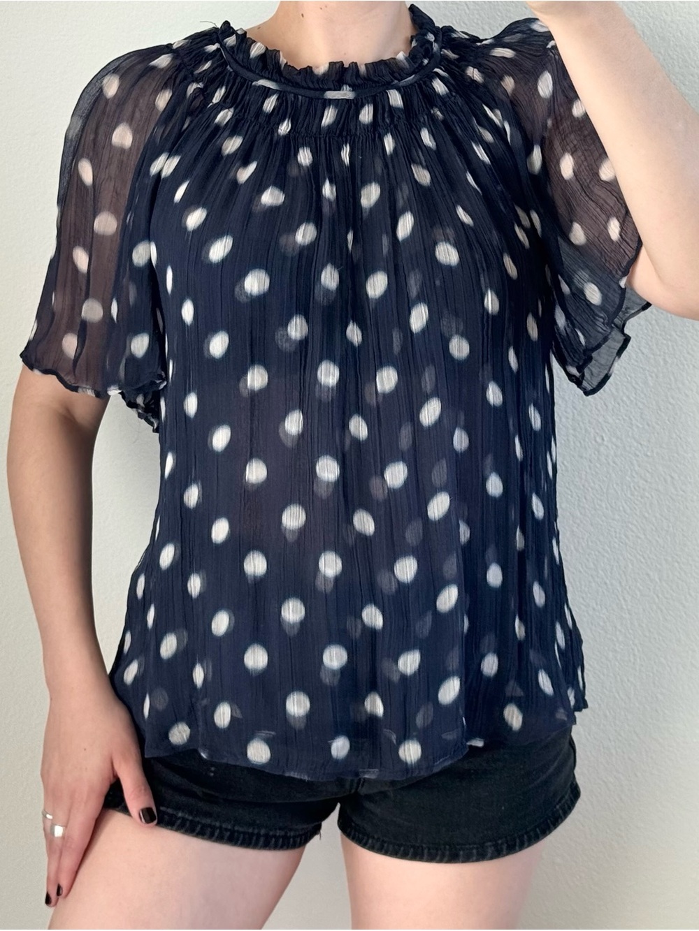 J.Crew Crinkle Chiffon Smocked Top